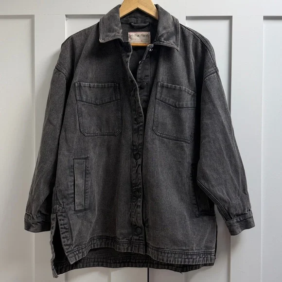 NWT Free People We The Free Madison City Denim Jacket, Washed Black - XS - Picture 6 of 9